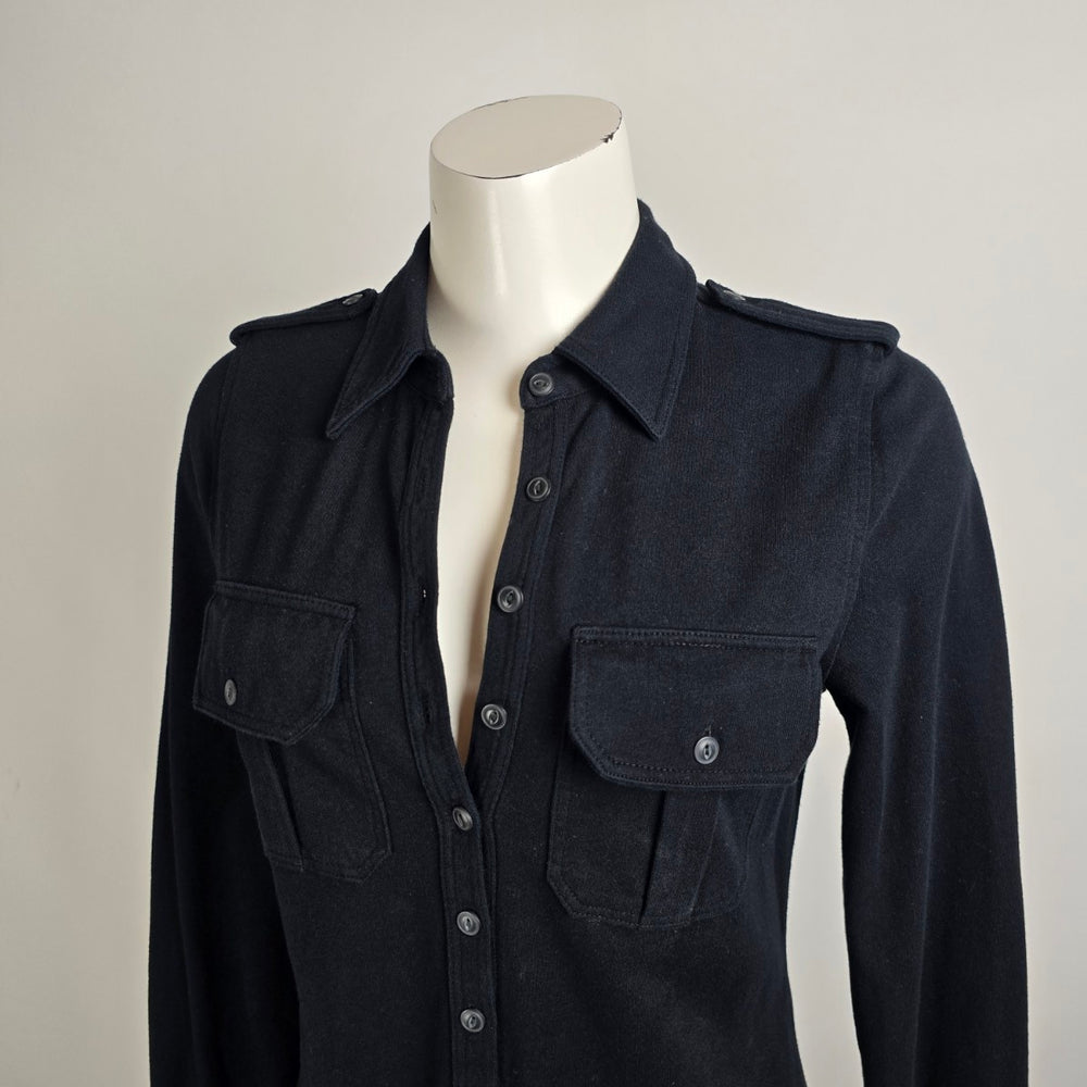 Lauren Ralph Lauren Black Cotton Shirt Dress Size M