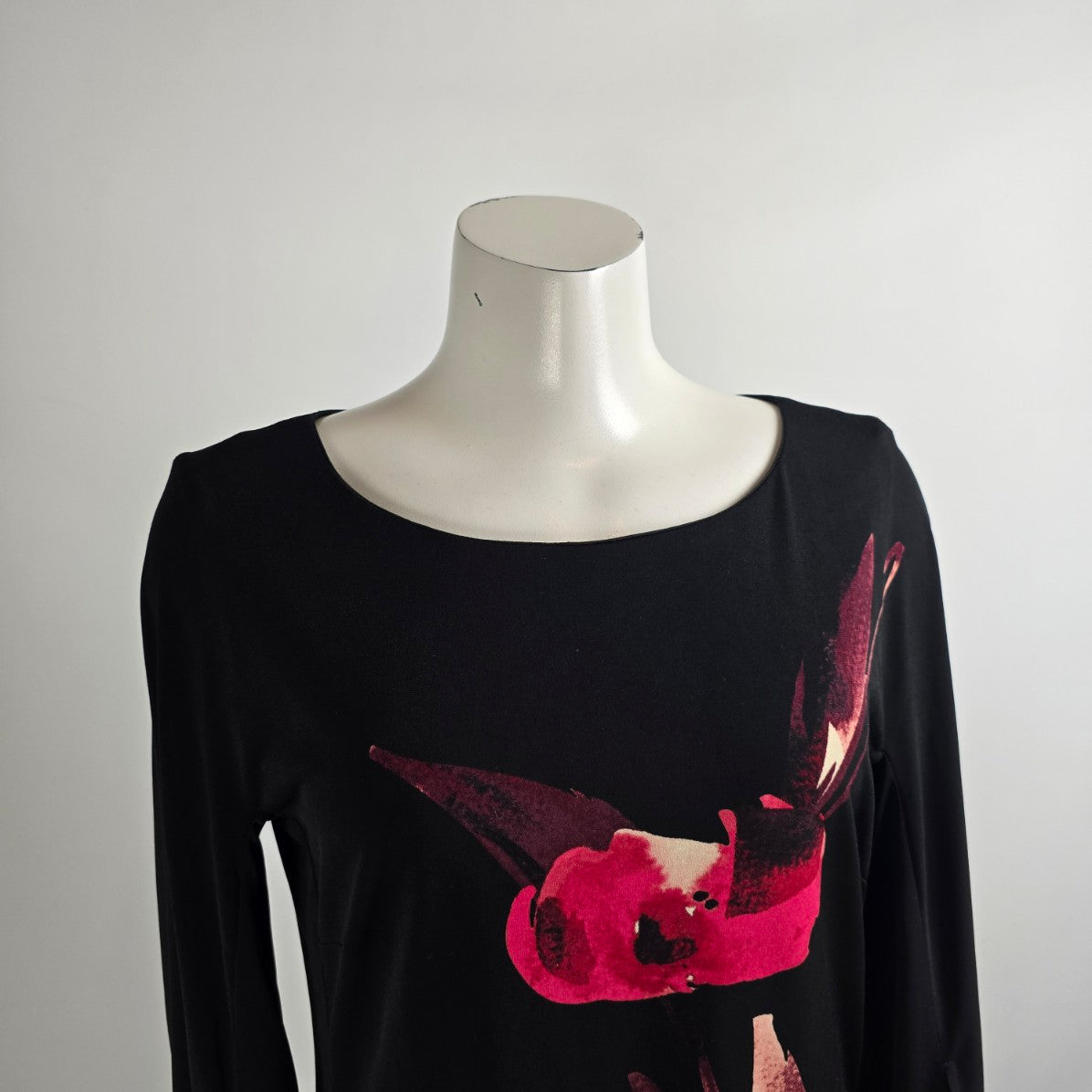 Le Chateau Pink Floral Flare Sleeve Dress Size M