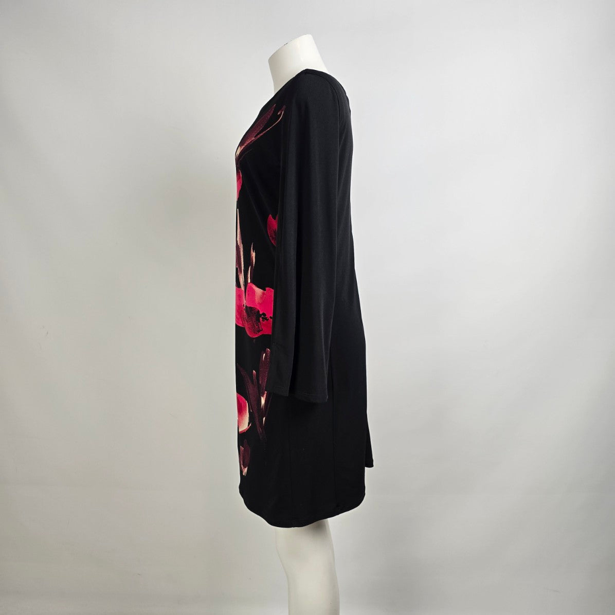 Le Chateau Pink Floral Flare Sleeve Dress Size M