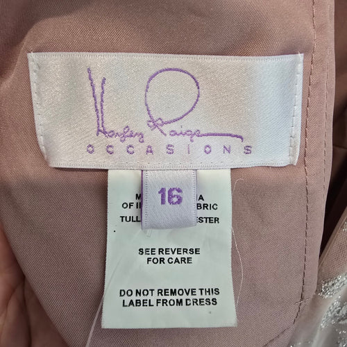 Hayley Paige Occasions Pink Sparkle Event Dress Size 16