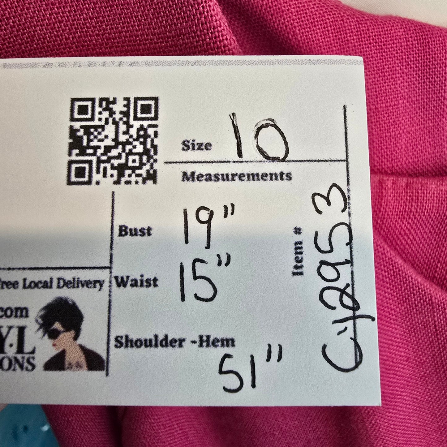 Vintage Mellissa Pink & Gold Midi Dress Size 10