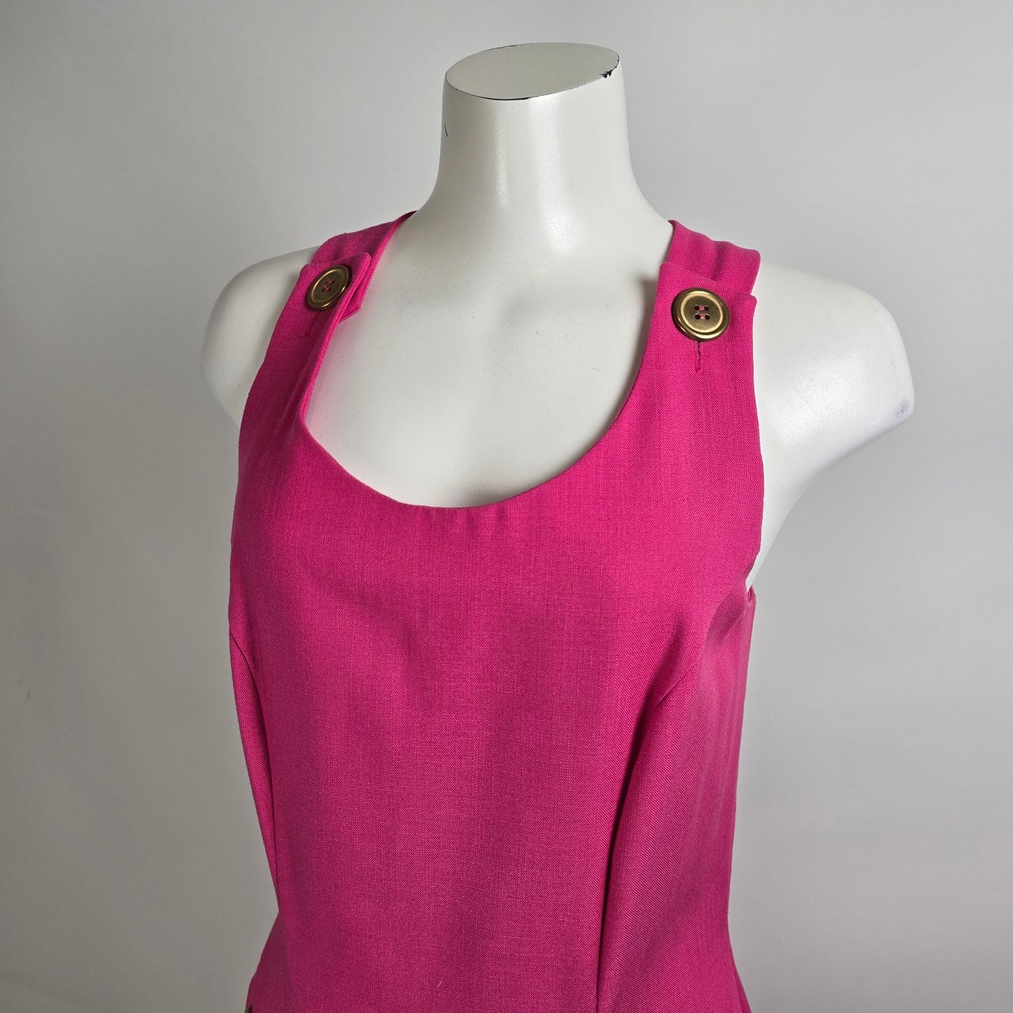 Vintage Mellissa Pink & Gold Midi Dress Size 10