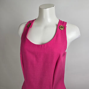 Vintage Mellissa Pink & Gold Midi Dress Size 10