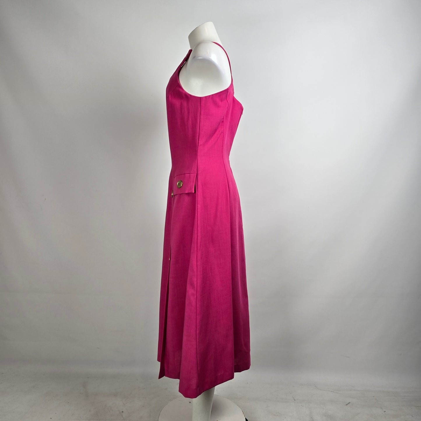 Vintage Mellissa Pink & Gold Midi Dress Size 10