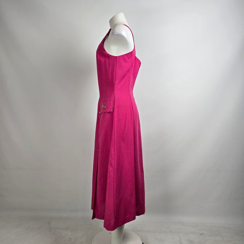Vintage Mellissa Pink & Gold Midi Dress Size 10