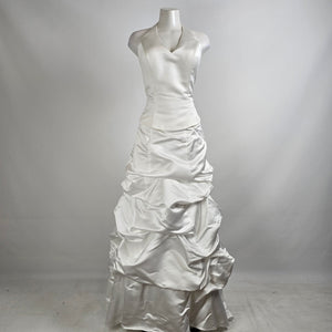 Vintage Mori Lee White Halter Neck Pickup Skirt 2 Pc Wedding Dress Size 15/16