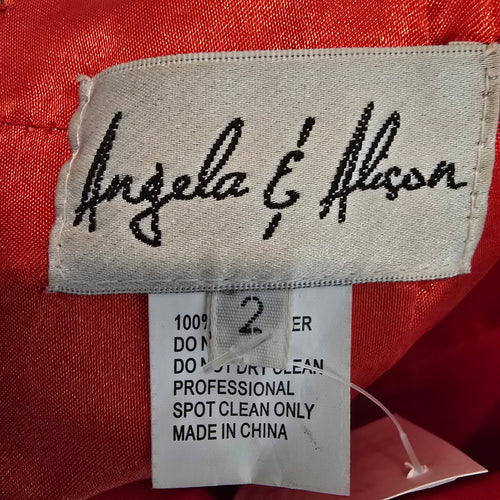 Angela & Alison Red Two Piece Grad Eventwear Gown Size 2