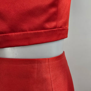 Angela & Alison Red Two Piece Grad Eventwear Gown Size 2