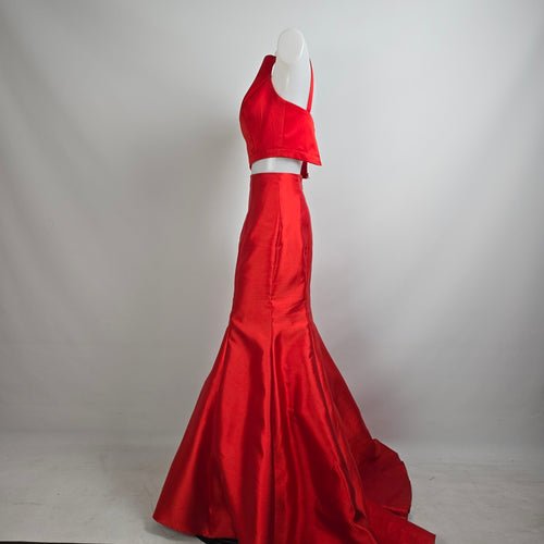 Angela & Alison Red Two Piece Grad Eventwear Gown Size 2