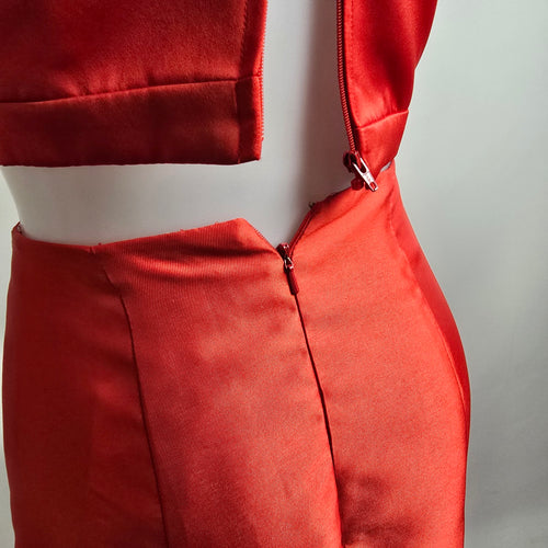 Angela & Alison Red Two Piece Grad Eventwear Gown Size 2