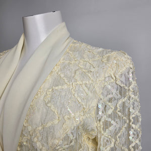 Vintage Lori Ann Cream Lace Blouse & Skirt Set Size 12