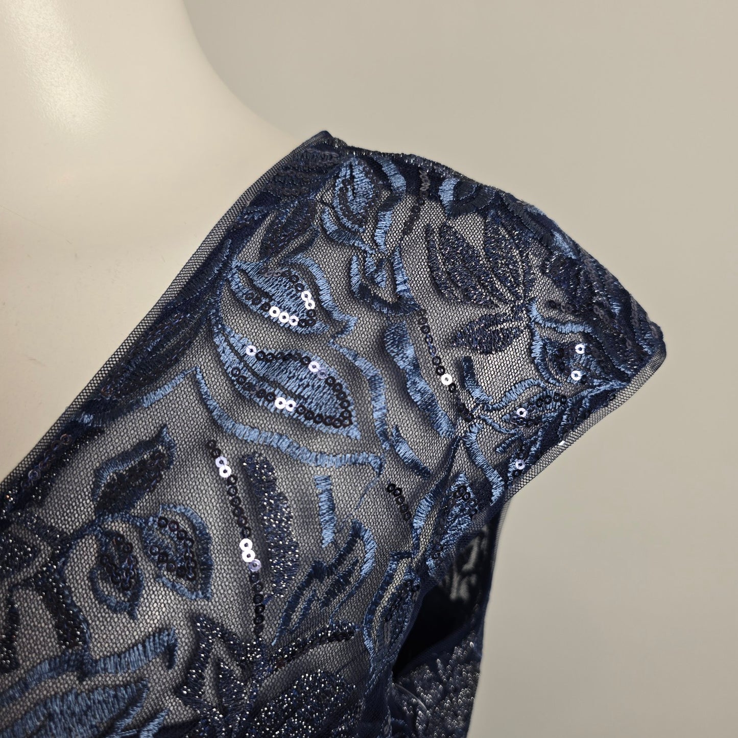 Alex Evenings Blue Lace Long Eventwear Gown Size 12