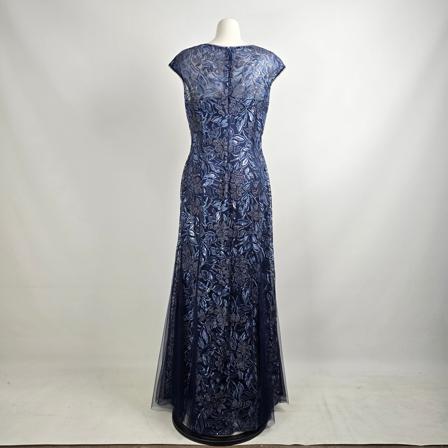 Alex Evenings Blue Lace Long Eventwear Gown Size 12