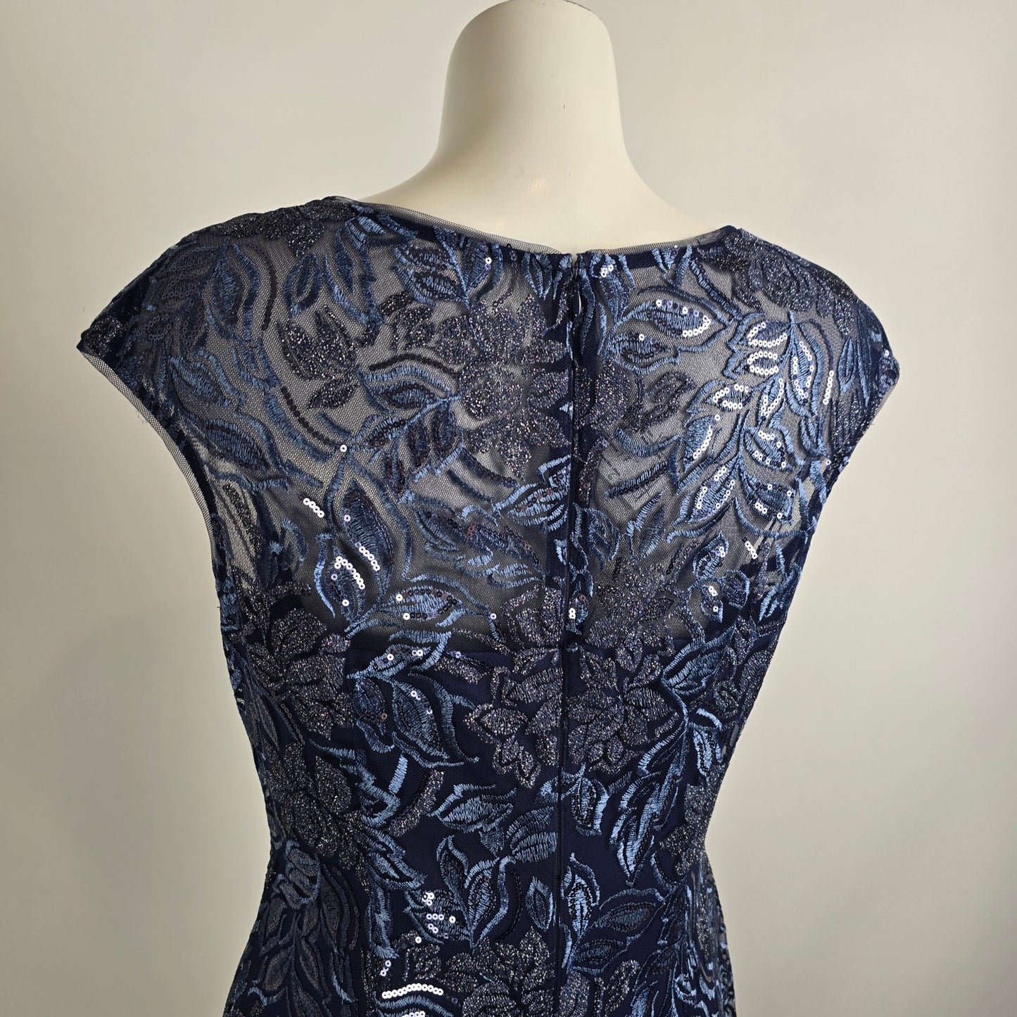 Alex Evenings Blue Lace Long Eventwear Gown Size 12