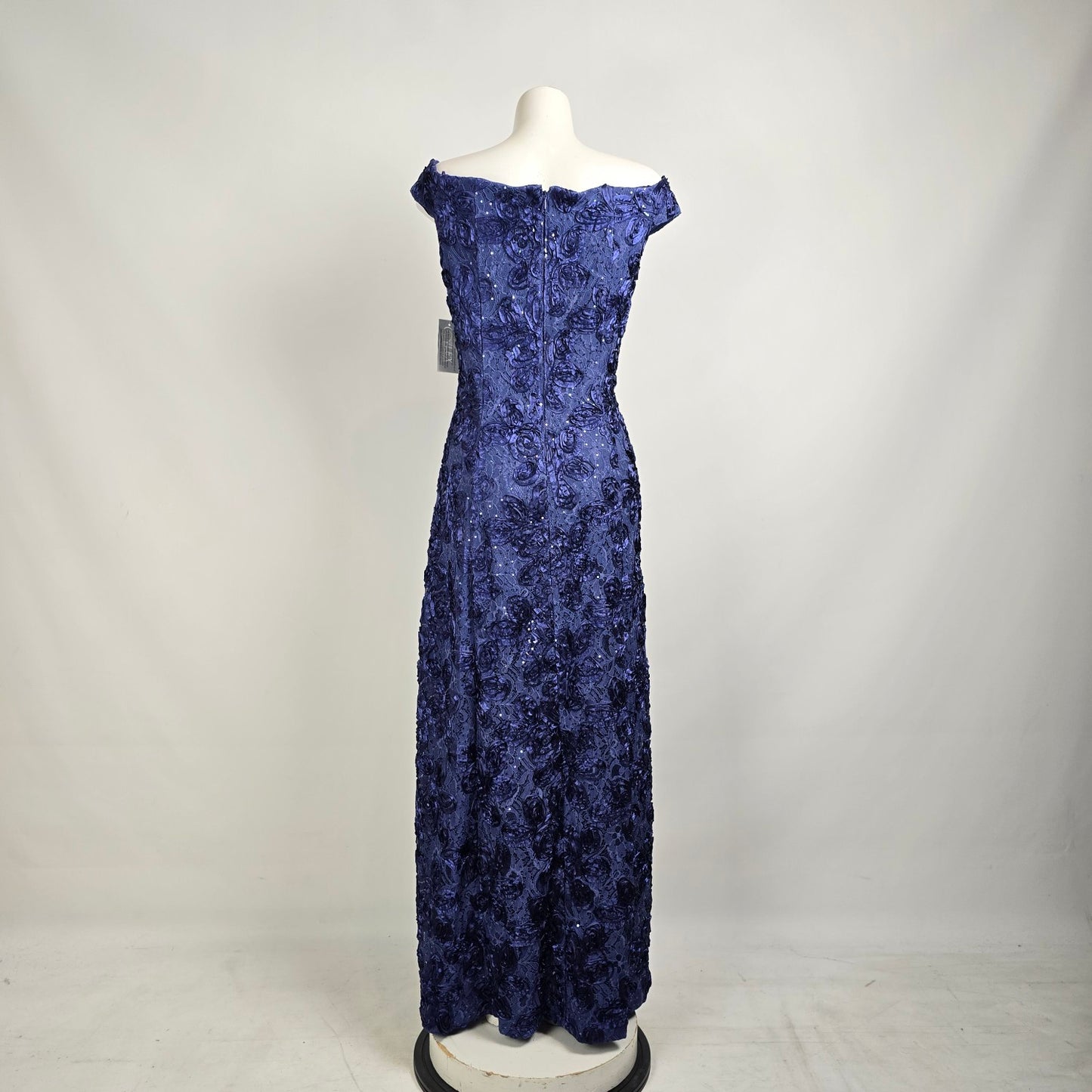 Alex Evenings Blue Floral Long Eventwear Gown Size 12