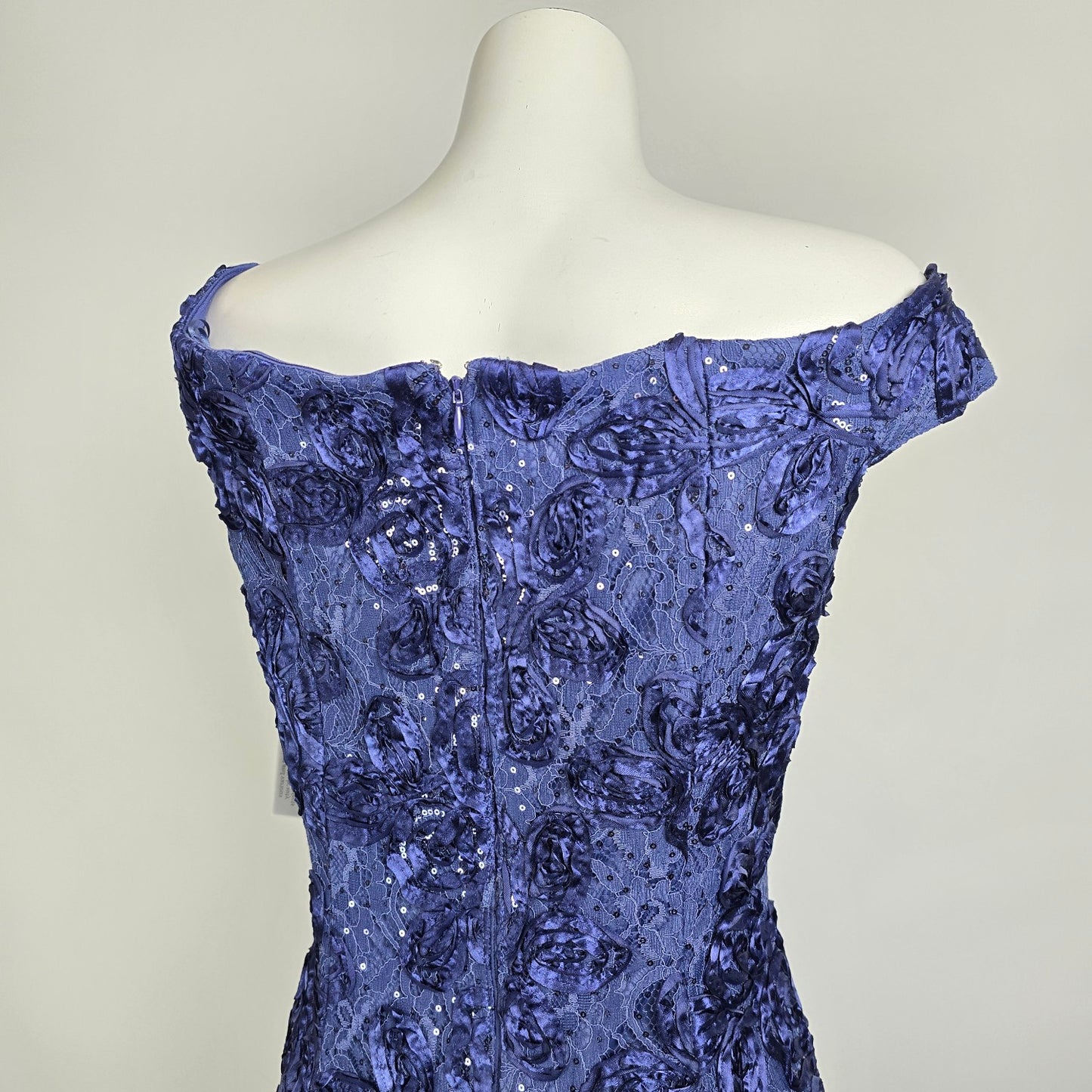 Alex Evenings Blue Floral Long Eventwear Gown Size 12