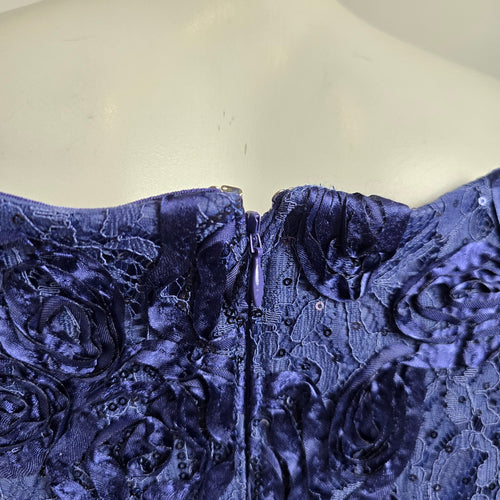 Alex Evenings Blue Floral Long Eventwear Gown Size 12