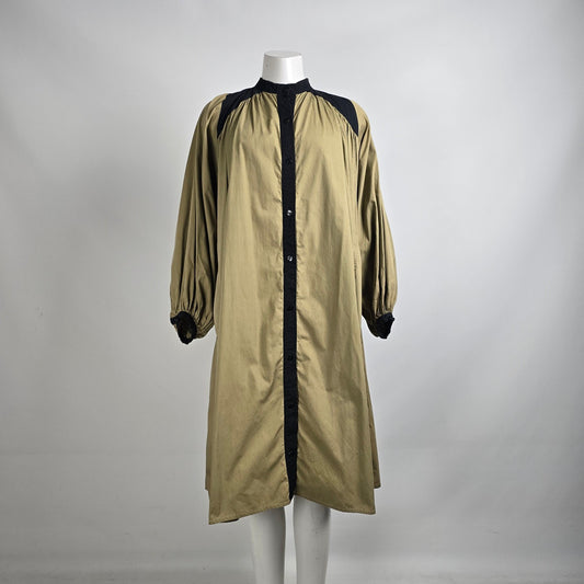 Vintage 1960's ROBERTA VERCELLINO Brown & Black Button Up Jacket Dress Size L