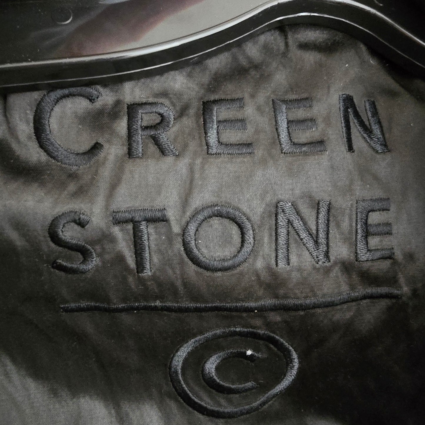 Green Stone Long Black Nylon Jacket Size 6