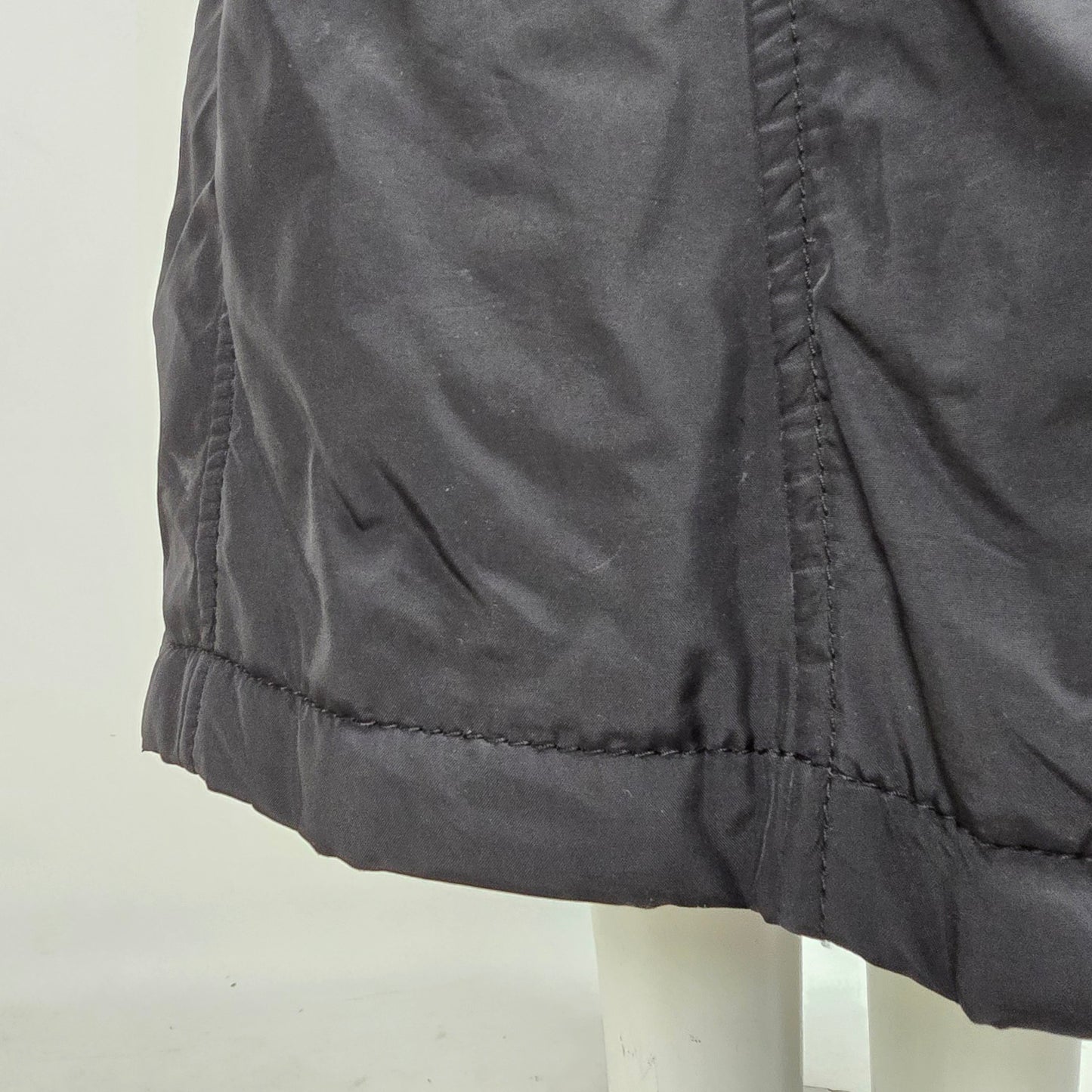 Green Stone Long Black Nylon Jacket Size 6