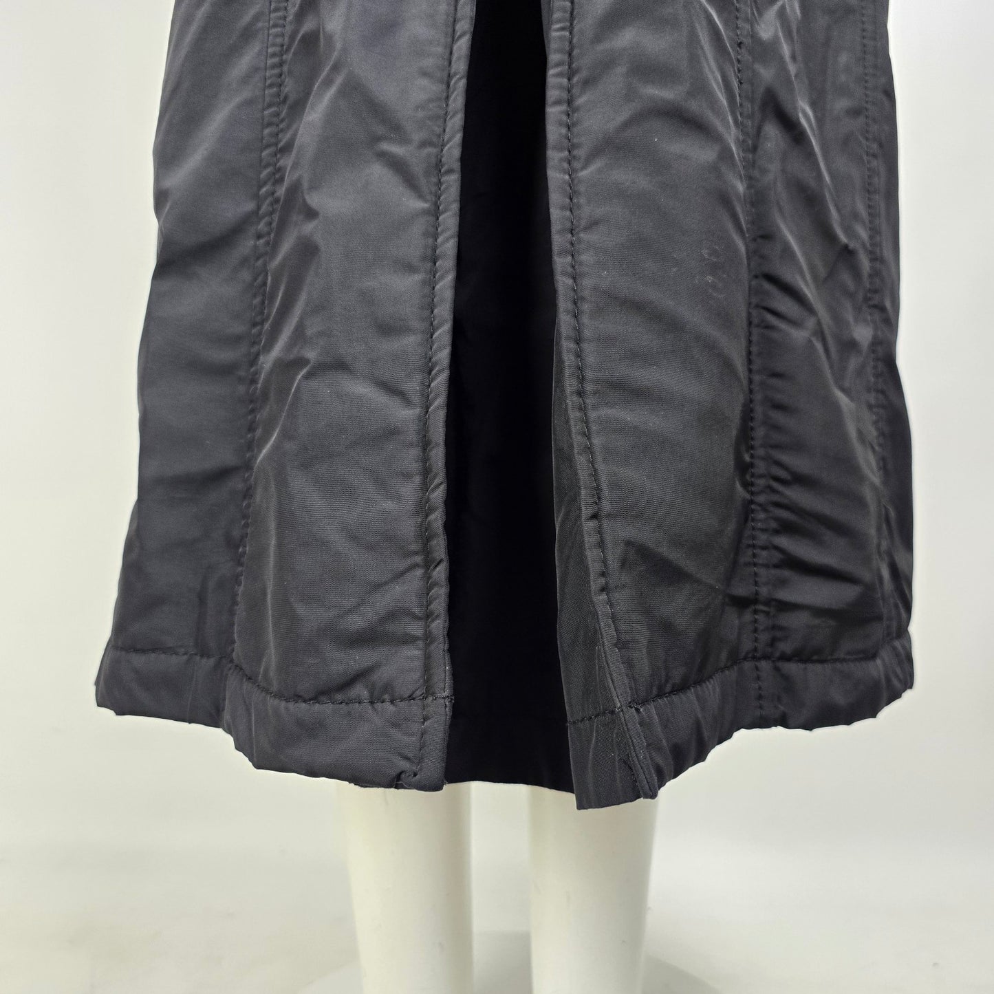 Green Stone Long Black Nylon Jacket Size 6