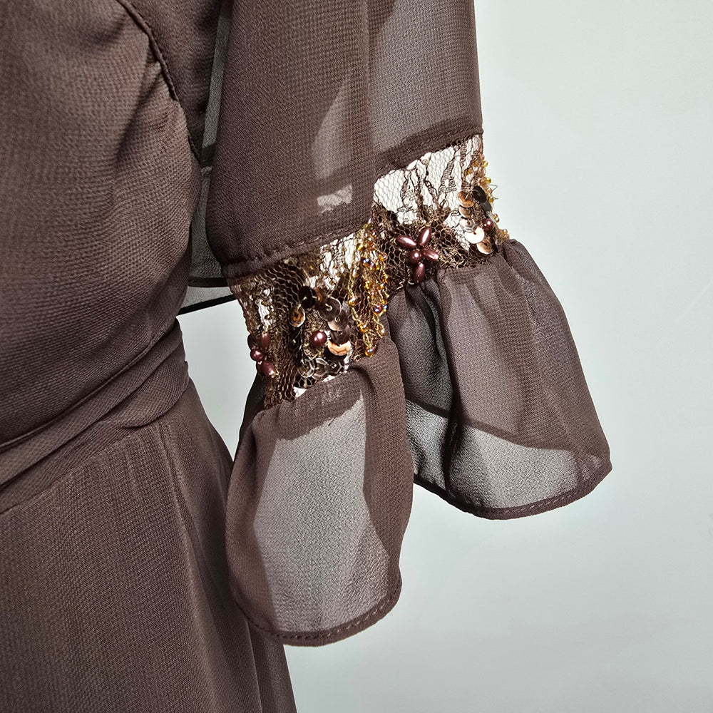 B2 Brown Mother Of the Bride Midi Dress With Jacket Size 22