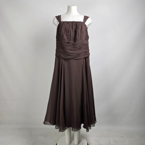 B2 Brown Mother Of the Bride Midi Dress With Jacket Size 22