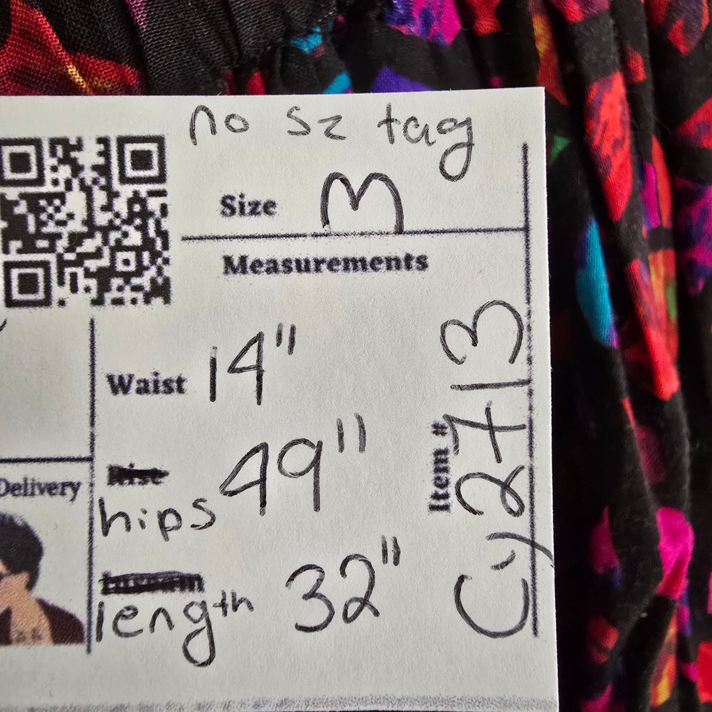 Vintage Pink Stained Glass Print Two Piece Skirt & Top Set Size M