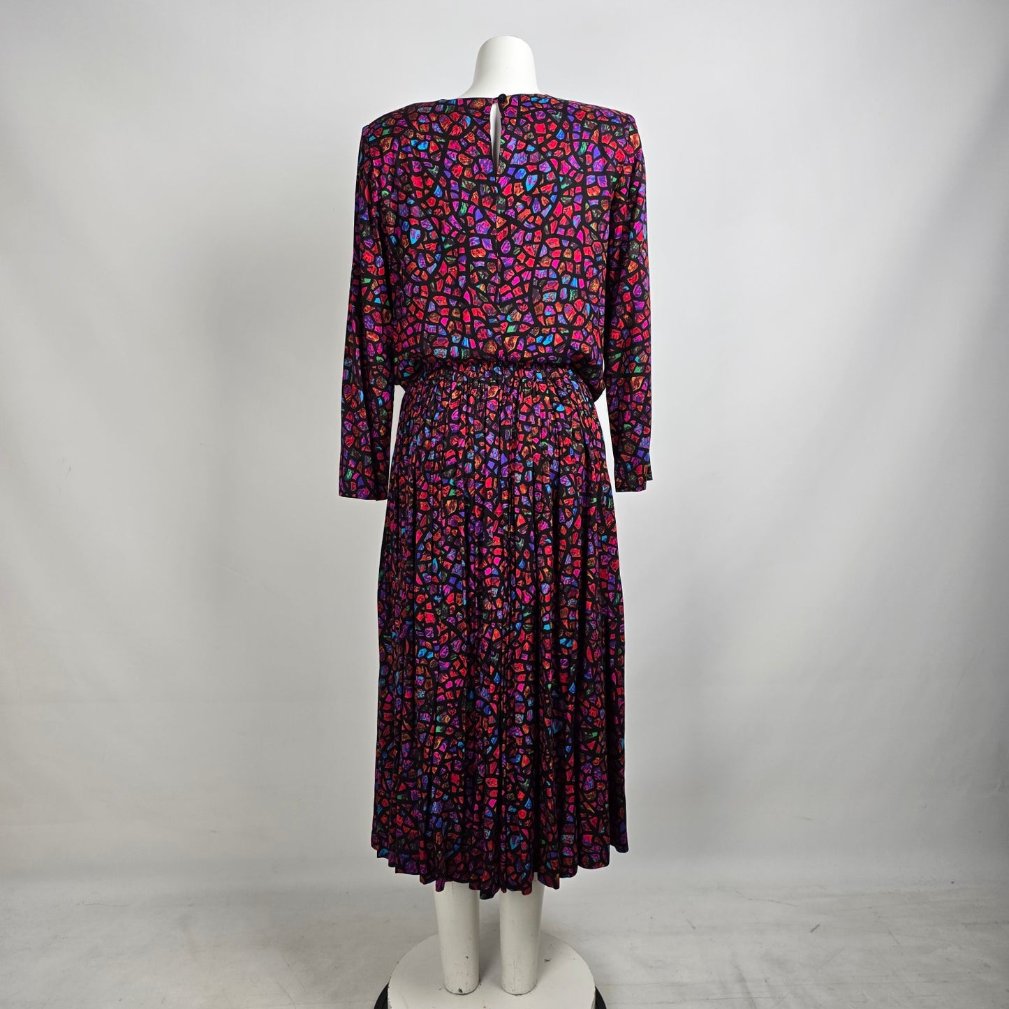 Vintage Pink Stained Glass Print Two Piece Skirt & Top Set Size M