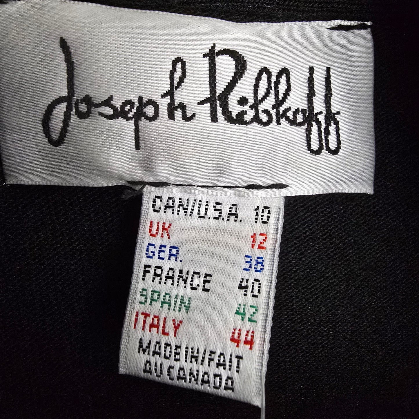 Joseph Ribkoff Black Zip Front Dress Size 10