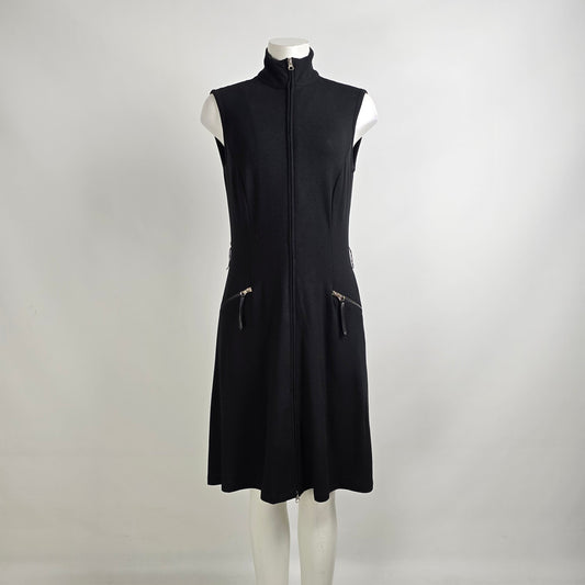 Joseph Ribkoff Black Zip Front Dress Size 10