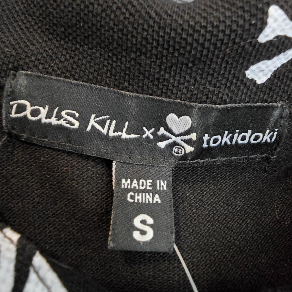 Dolls Kill x Tokidoki Sayonara Sweetheart Black Cotton Shirt Dress Size S