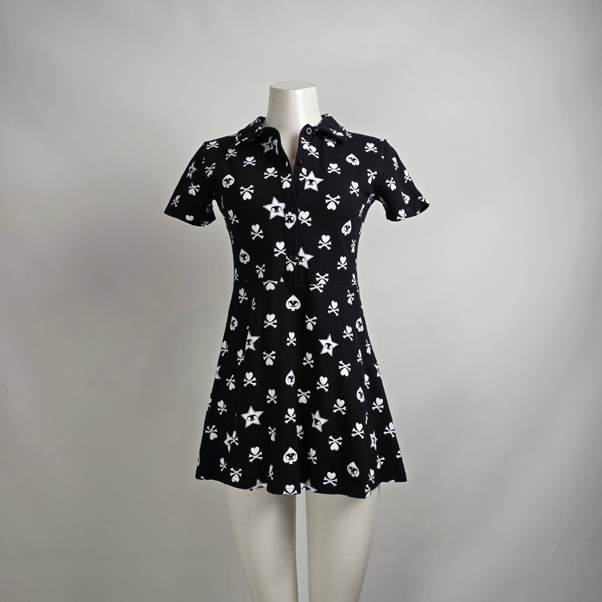 Dolls Kill x Tokidoki Sayonara Sweetheart Black Cotton Shirt Dress Size S