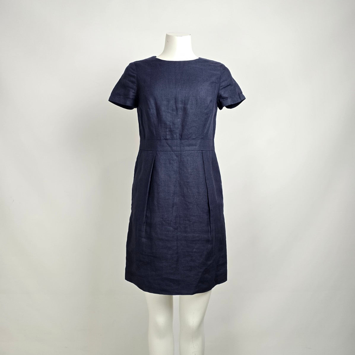 Brooks Brothers Petite Blue Linen Short Sleeve Dress Size 6p