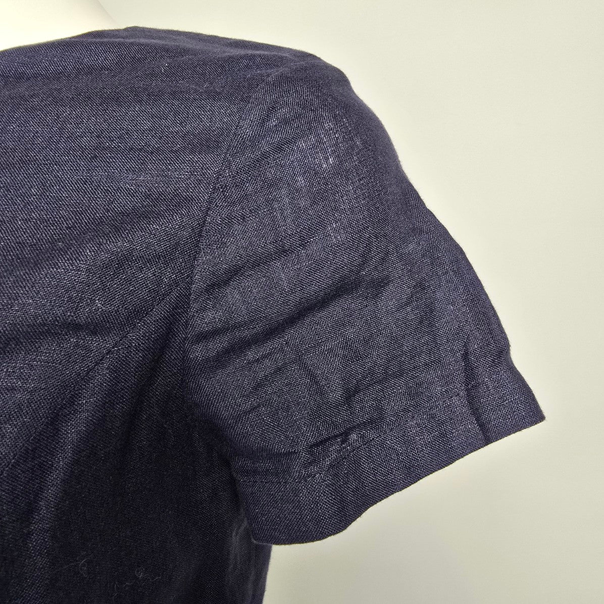 Brooks Brothers Petite Blue Linen Short Sleeve Dress Size 6p