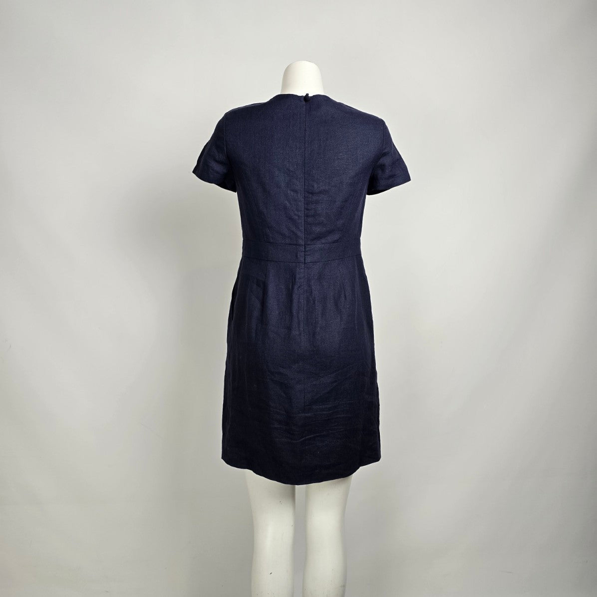 Brooks Brothers Petite Blue Linen Short Sleeve Dress Size 6p