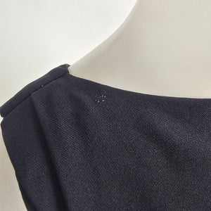Vintage 1950s Black Boat Neck Rose Detail Cocktail Dress Size S