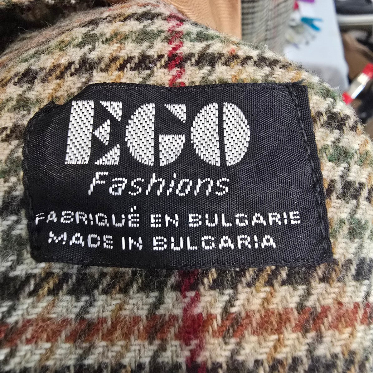 Vintage Ego Fashions Brown Houndstooth Button Blazer Size 7/8