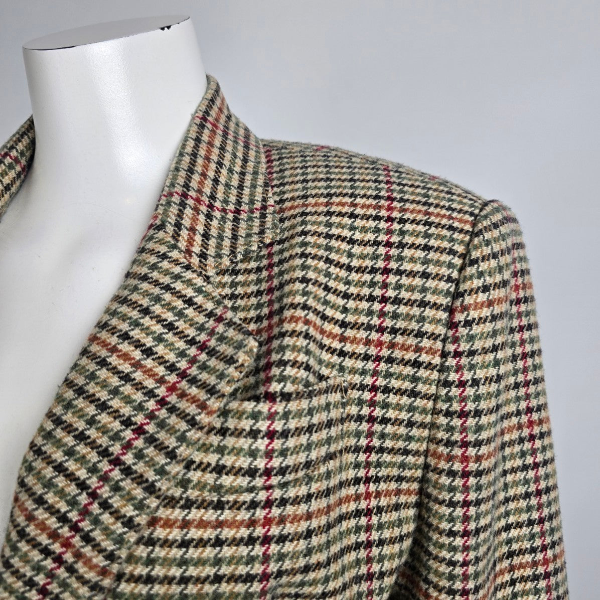 Vintage Ego Fashions Brown Houndstooth Button Blazer Size 7/8