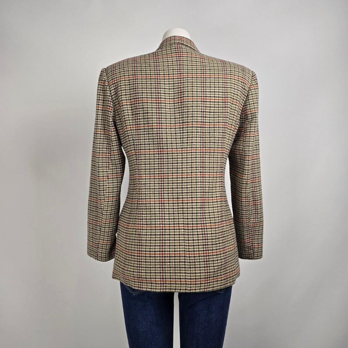 Vintage Ego Fashions Brown Houndstooth Button Blazer Size 7/8