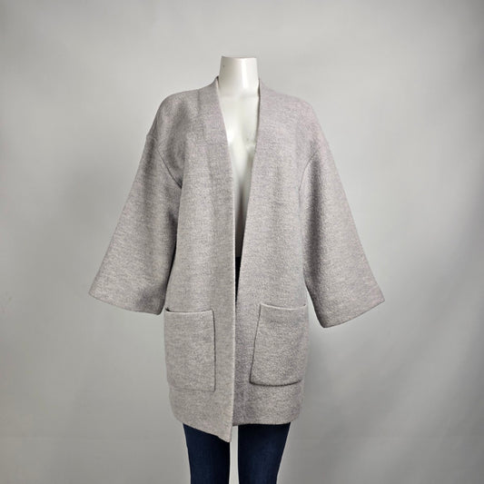 Wilfred Brullon Sweater Grey Merino Wool Cardigan Size M