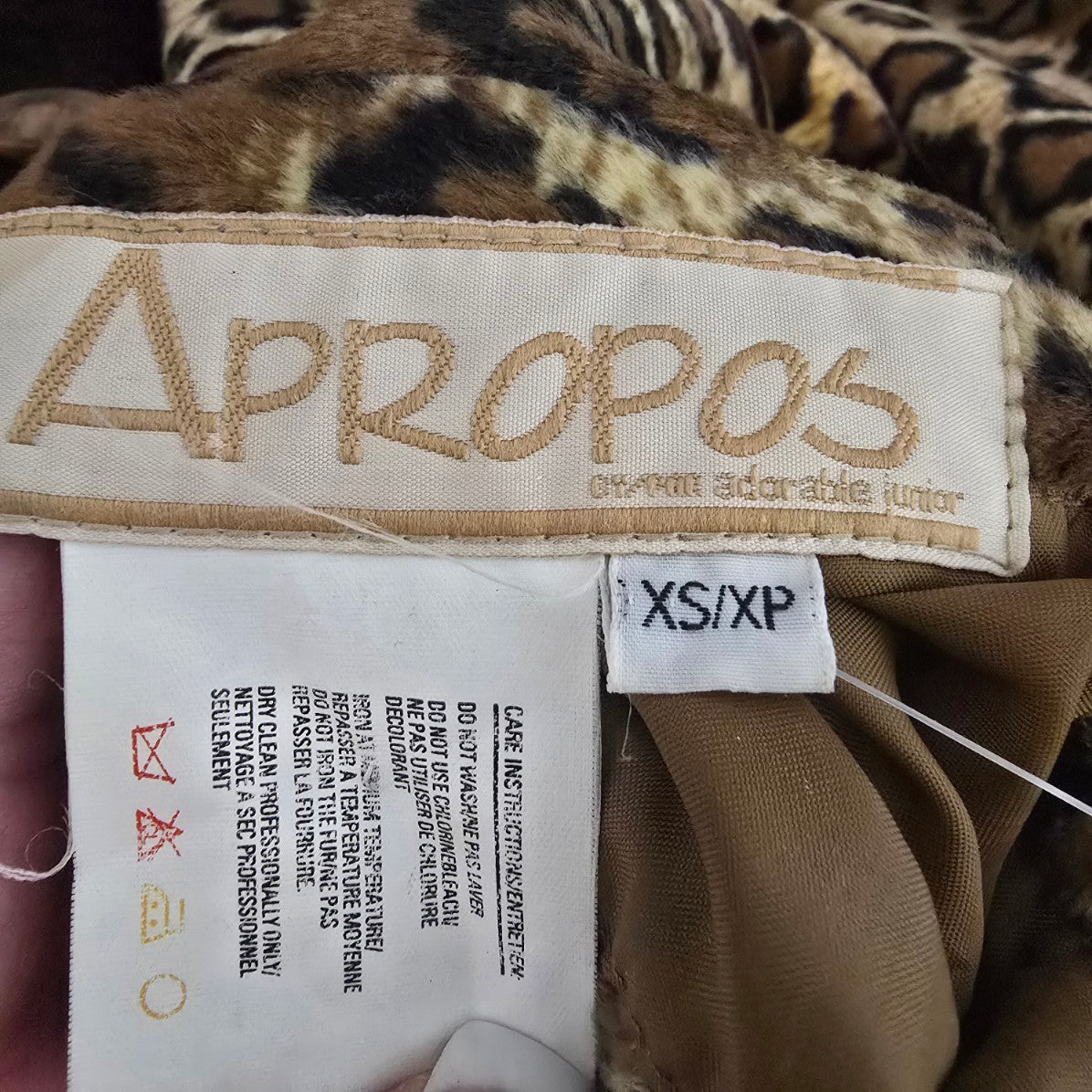 Apropos Animal Print Faux Fur Reversible Jacket Size XS