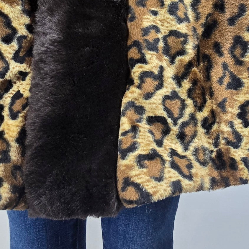 Apropos Animal Print Faux Fur Reversible Jacket Size XS
