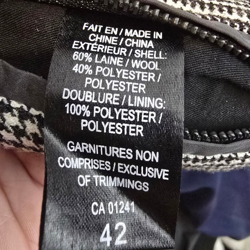 Le 31 Black Houndstooth Bomber Jacket Size 12
