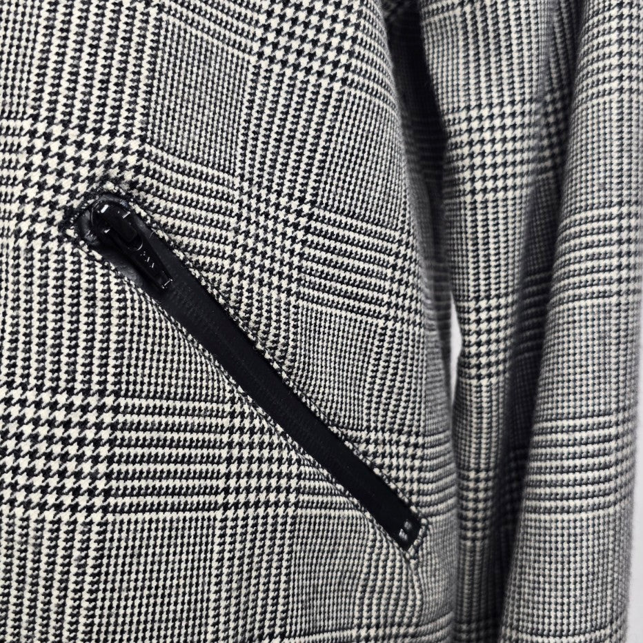 Le 31 Black Houndstooth Bomber Jacket Size 12