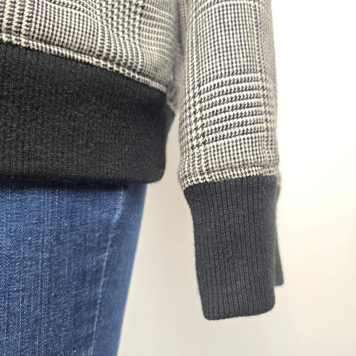 Le 31 Black Houndstooth Bomber Jacket Size 12