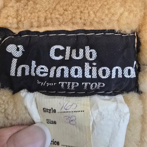 Vintage Club International Beige Shearling Jacket Size 8