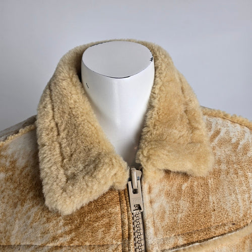 Vintage Club International Beige Shearling Jacket Size 8