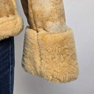 Vintage Club International Beige Shearling Jacket Size 8