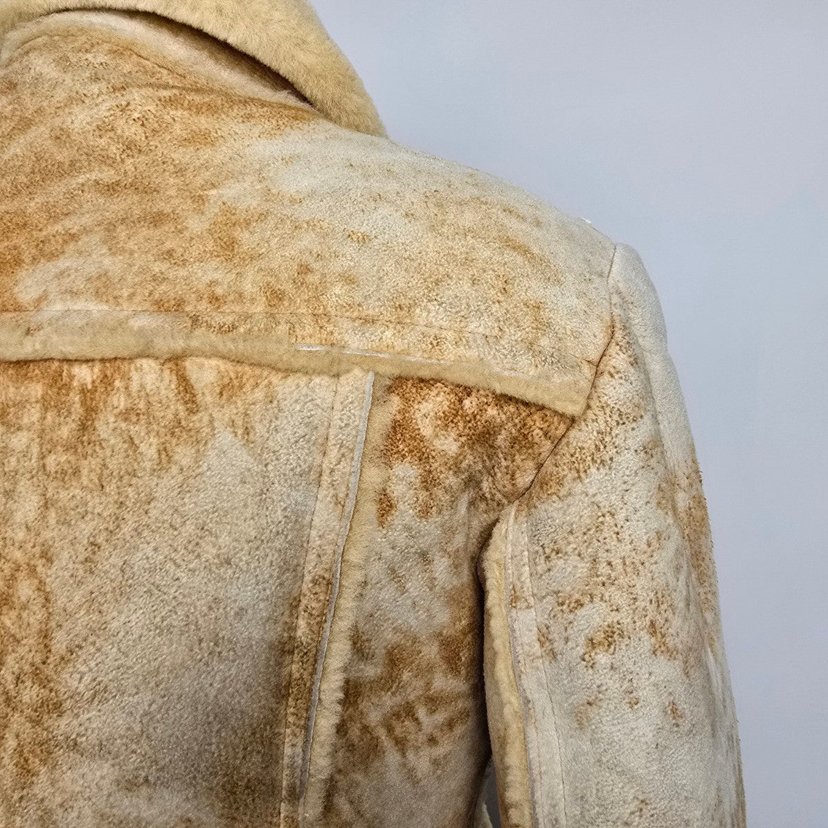 Vintage Club International Beige Shearling Jacket Size 8